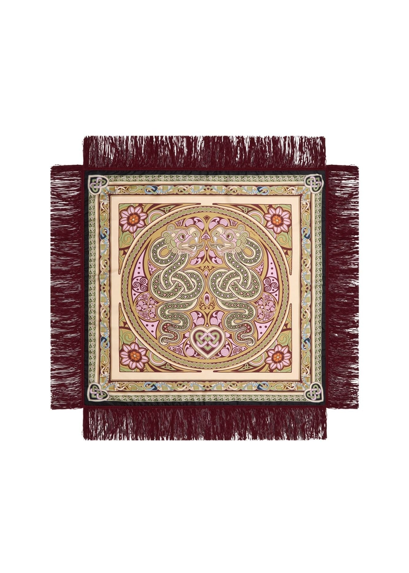 La DoubleJ Reversible Fringe Foulard 90 - Vermillion