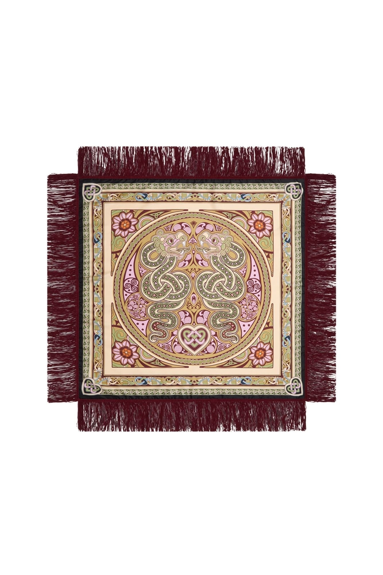 La DoubleJ Reversible Fringe Foulard 90 - Vermillion