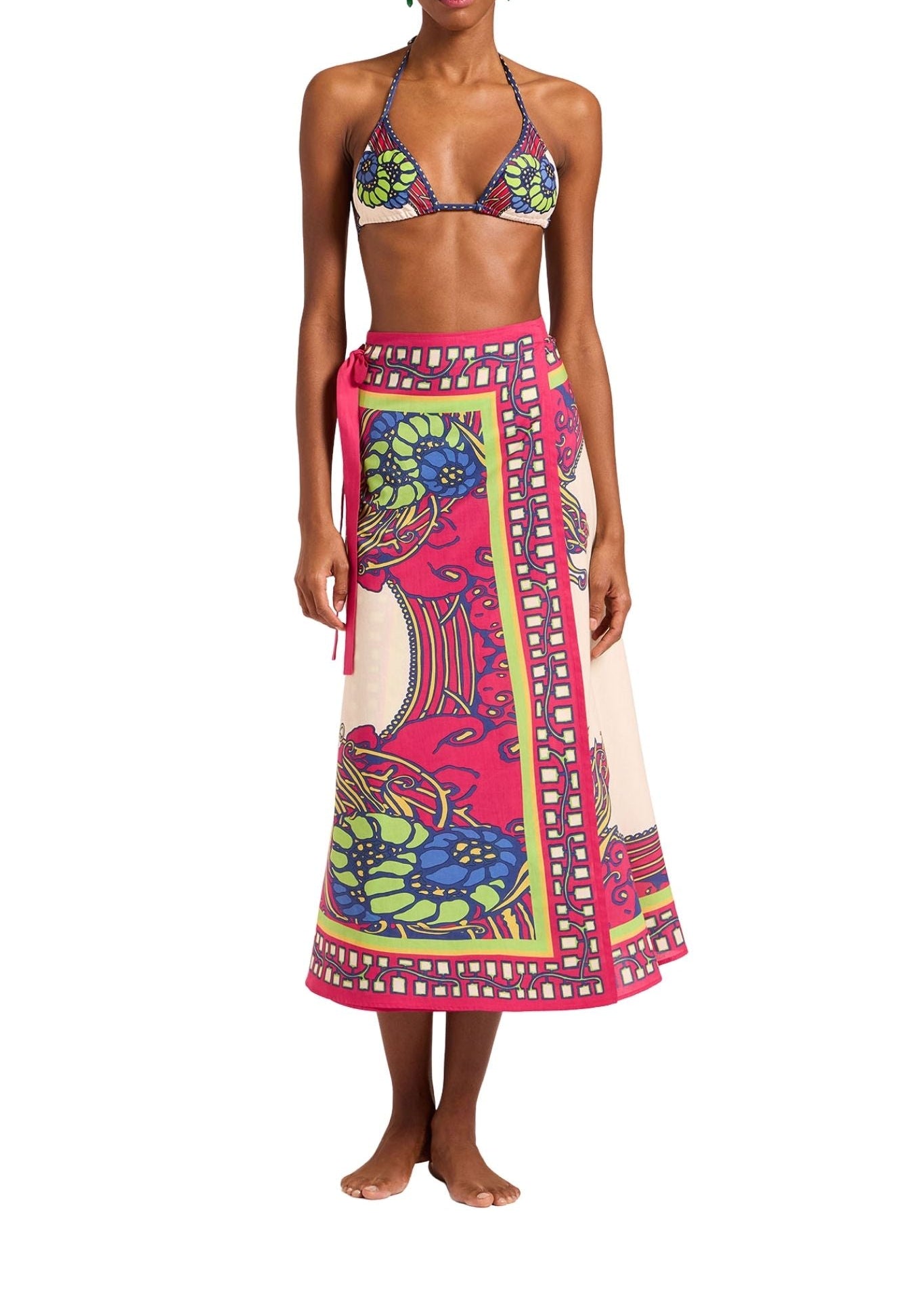 La Doublej Sarong Skirt - Vermillion