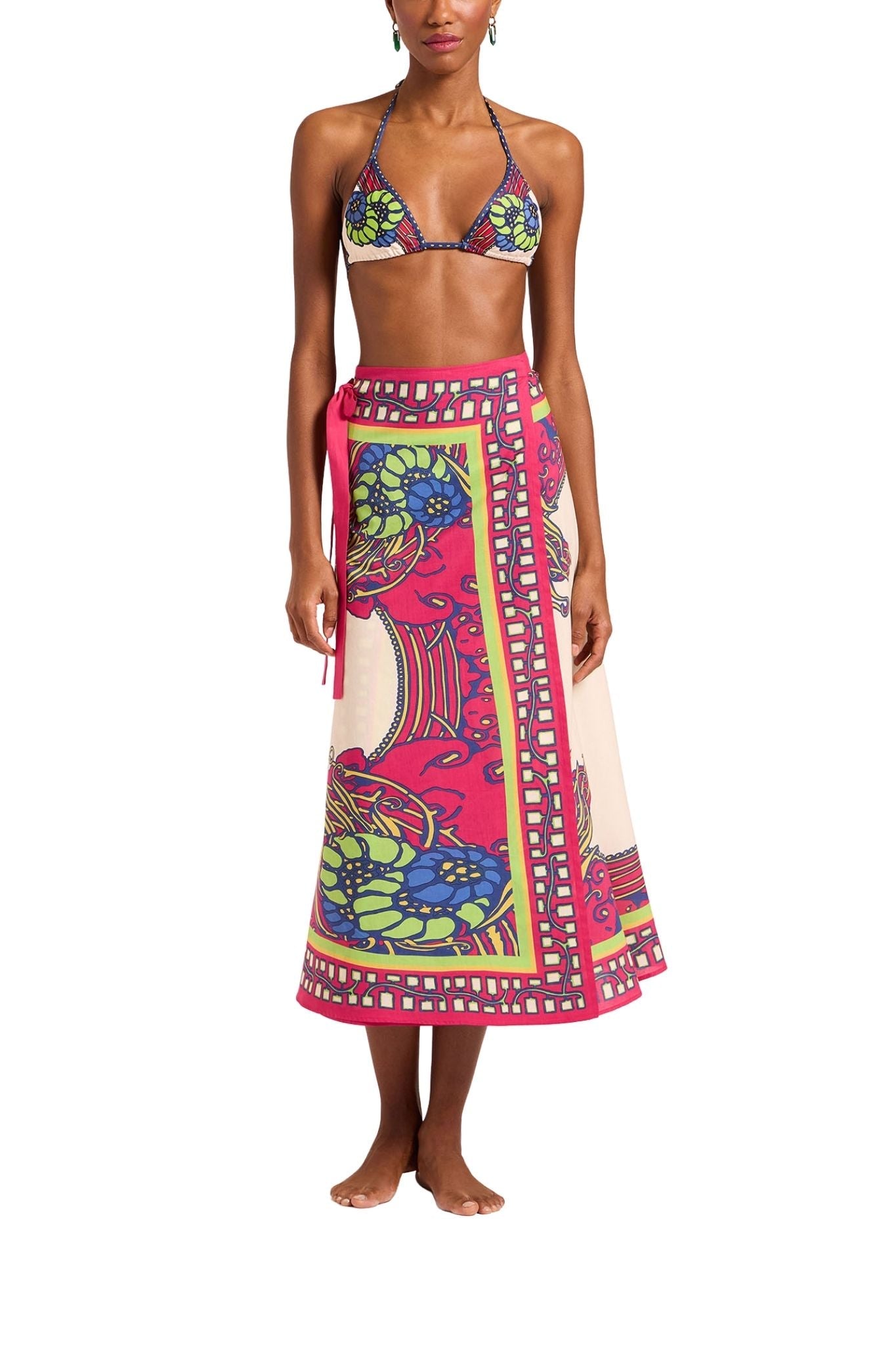 La Doublej Sarong Skirt - Vermillion