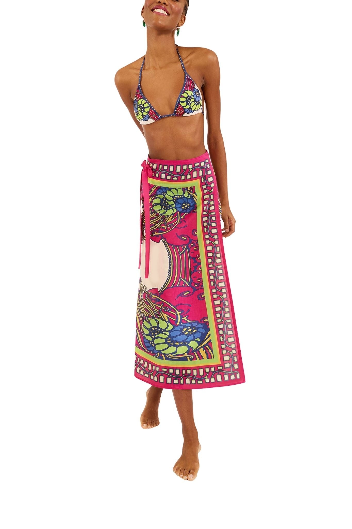 La Doublej Sarong Skirt - Vermillion