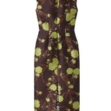 La DoubleJ Sleek Dress with Feathers - Vermillion