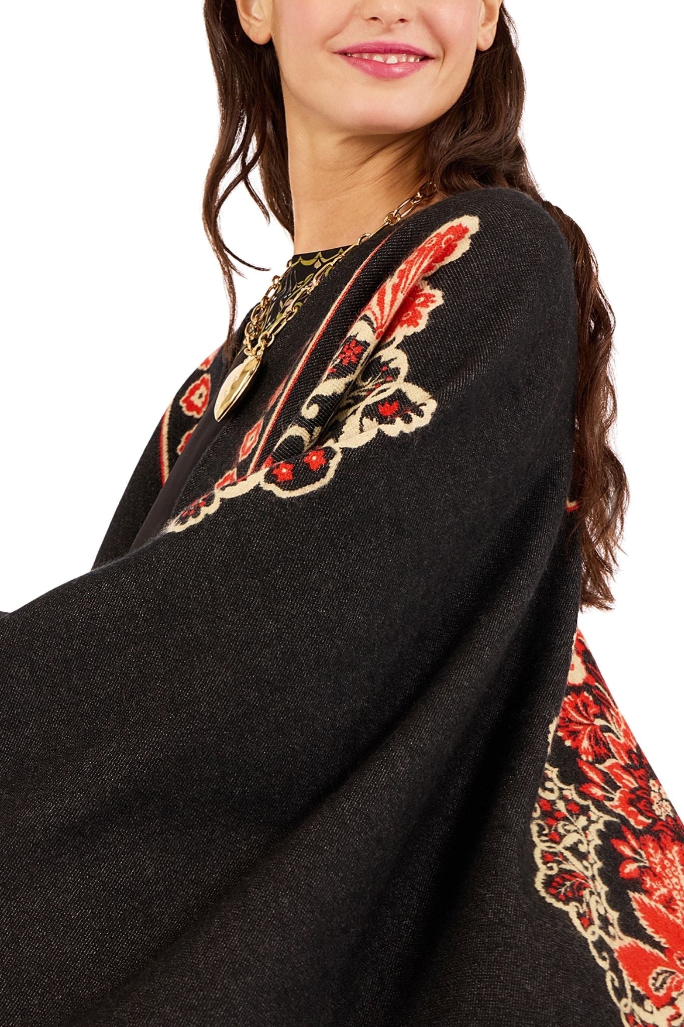 La Doublej Soul Poncho - Vermillion