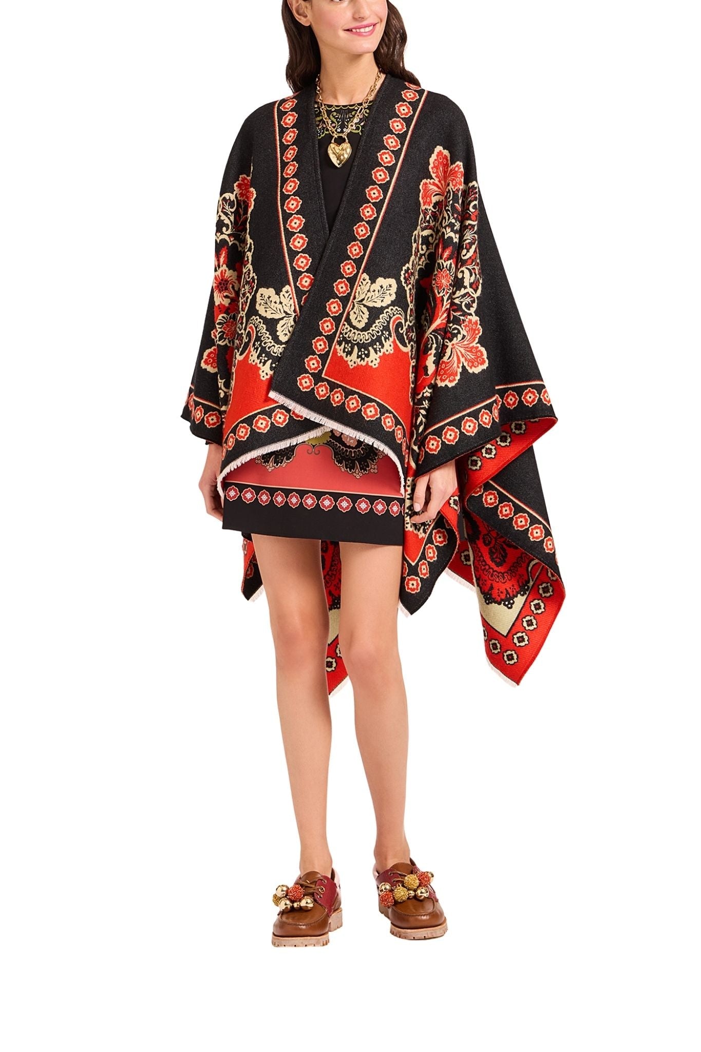 La Doublej Soul Poncho - Vermillion