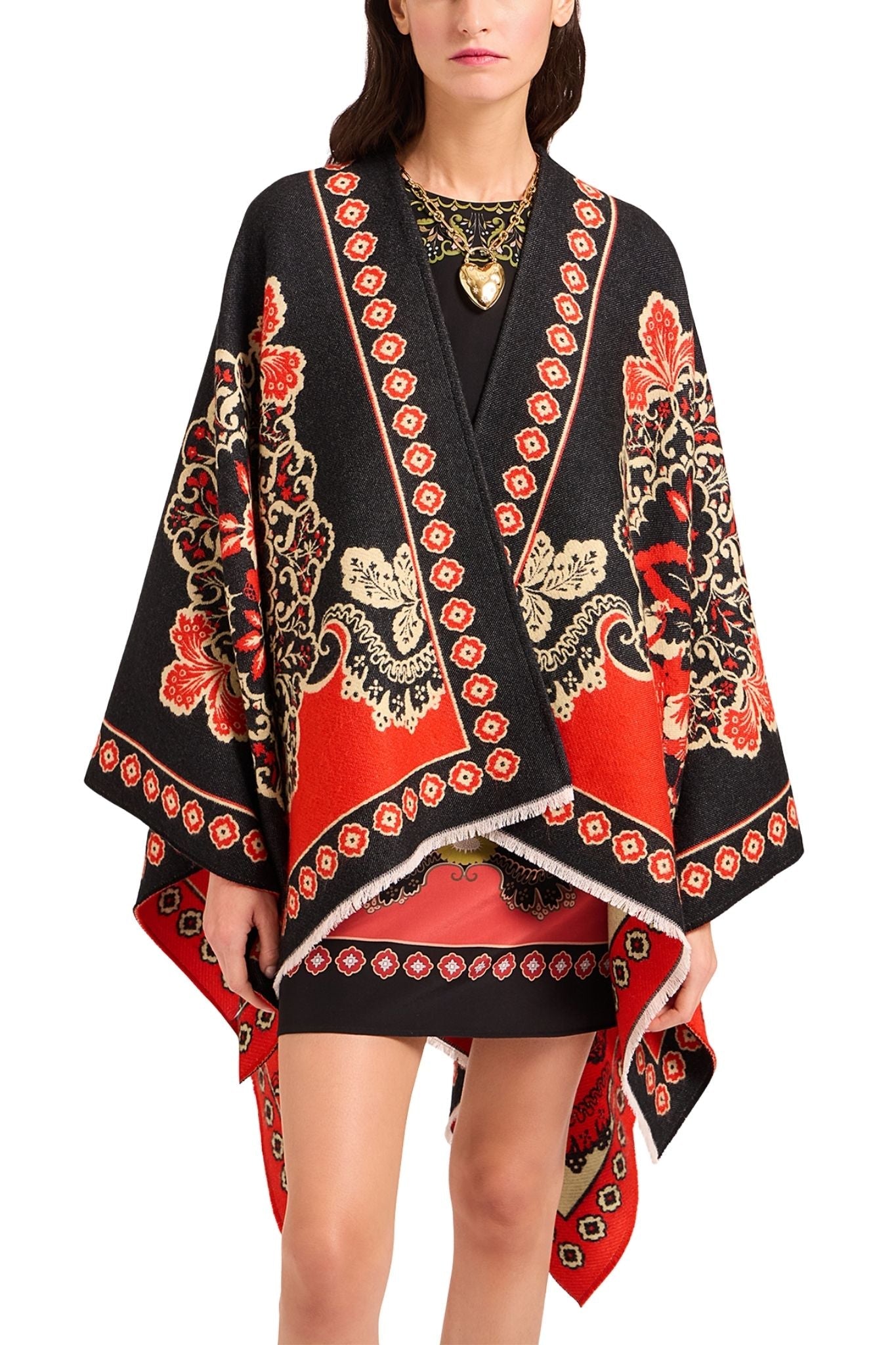 La Doublej Soul Poncho - Vermillion