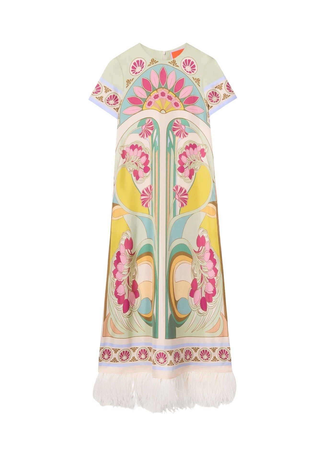 La DoubleJ Swing Dress La DoubleJ Swing Dress with Feathers - Vermillion