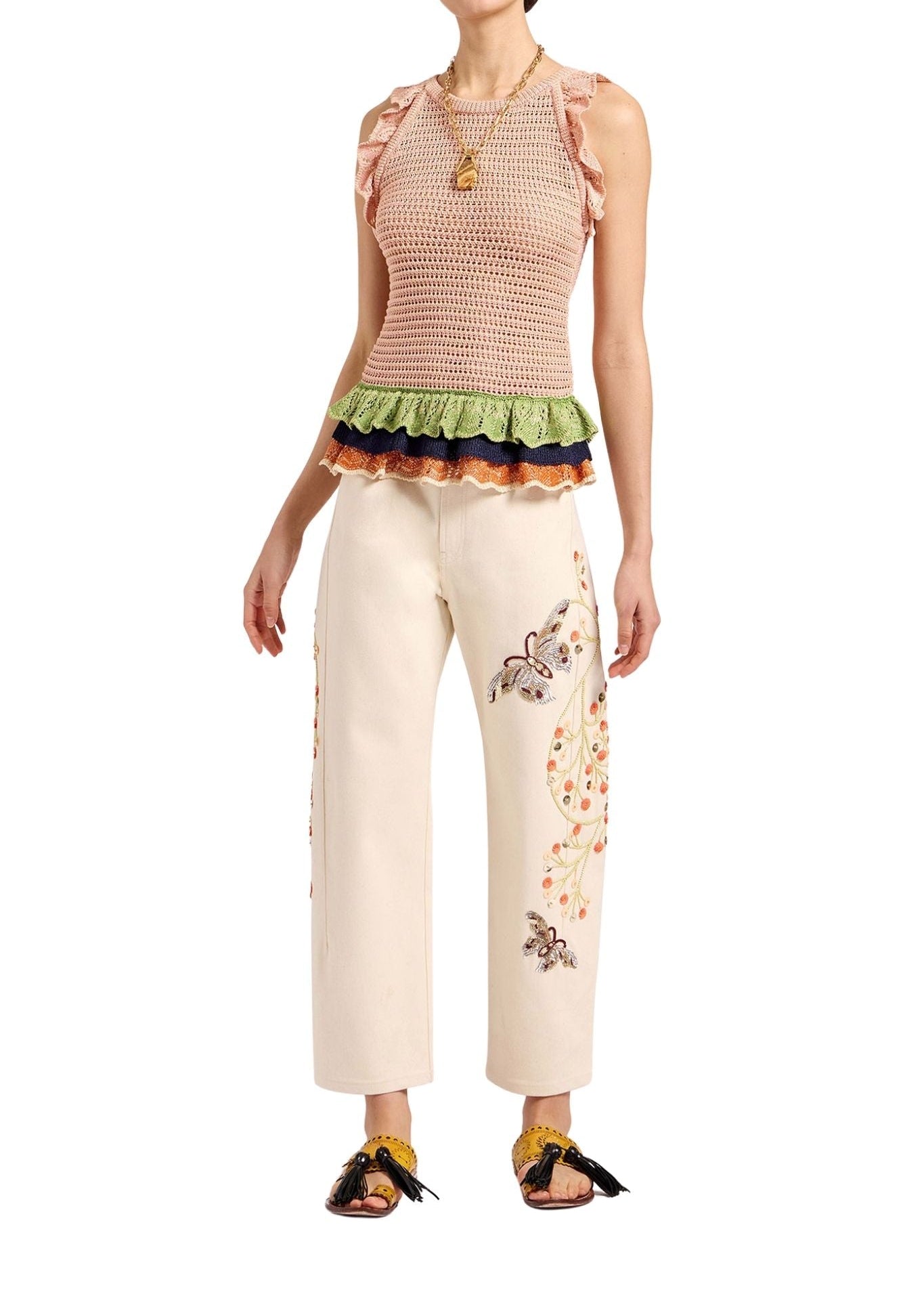 La DoubleJ The Barrel Jean Embroidered - Vermillion