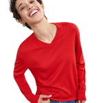 La Ligne Ben V Neck Sweater - Vermillion