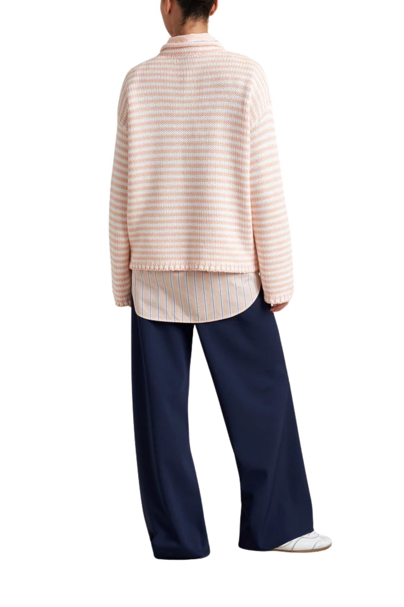 La Ligne Fine Stripe Marina Sweater - Vermillion