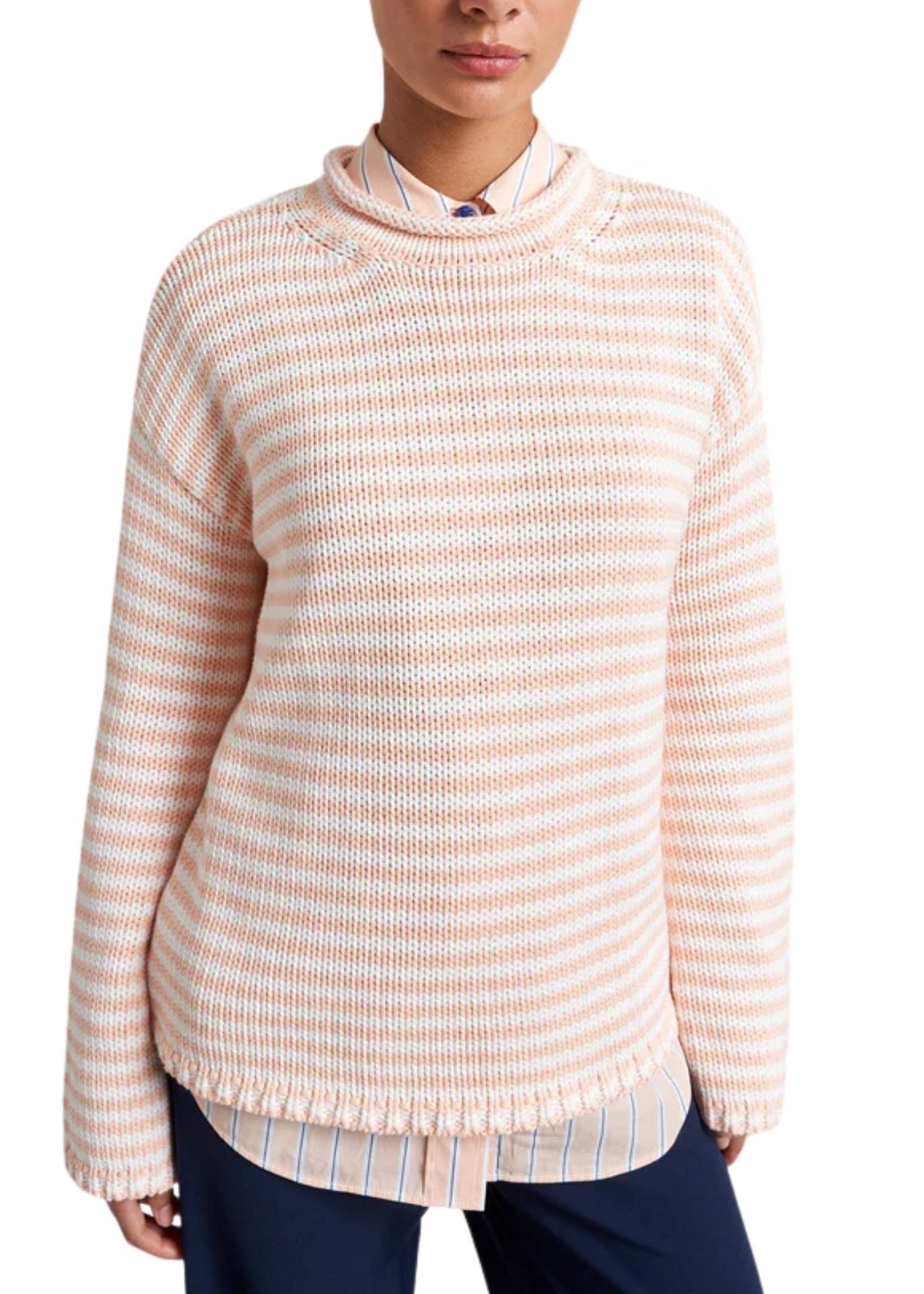 La Ligne Fine Stripe Marina Sweater - Vermillion