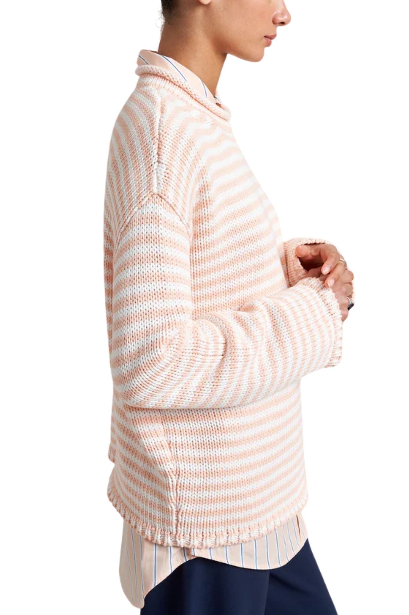 La Ligne Fine Stripe Marina Sweater - Vermillion