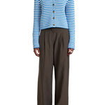 La Ligne Fine Stripe Mini Marina Cardigan - Vermillion