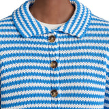 La Ligne Fine Stripe Mini Marina Cardigan - Vermillion