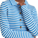 La Ligne Fine Stripe Mini Marina Cardigan - Vermillion