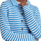 La Ligne Fine Stripe Mini Marina Cardigan - Vermillion