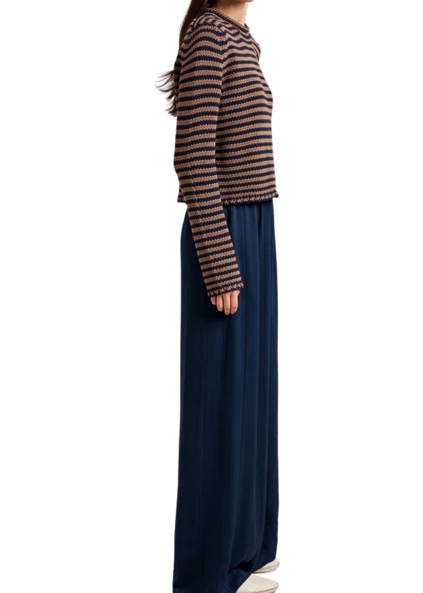 La Ligne Fine Stripe Mini Marina Sweater - Vermillion