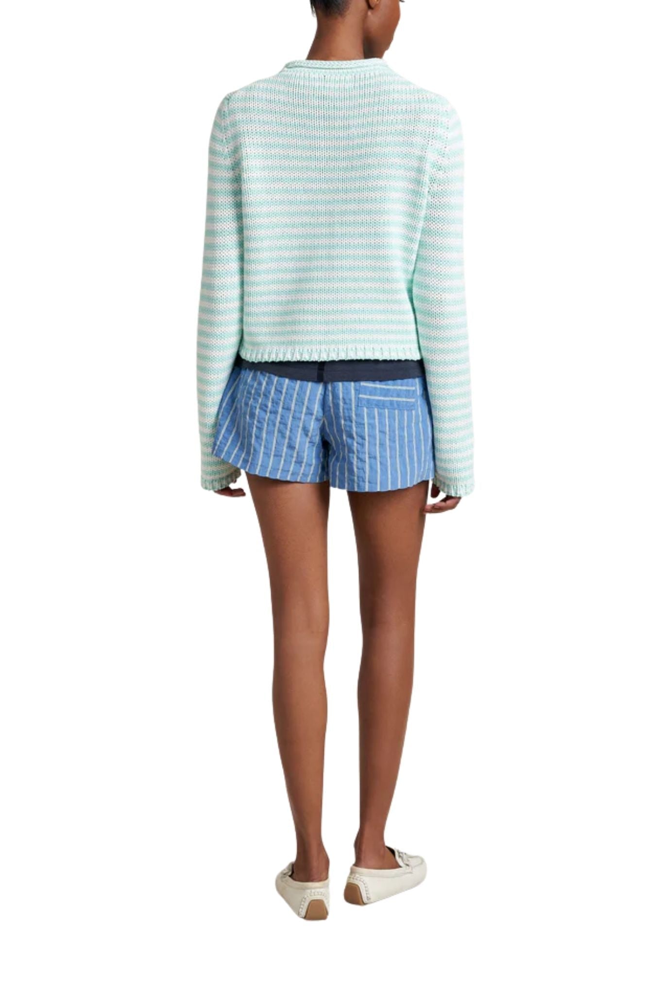 La Ligne Fine Stripe Mini Marina Sweater - Vermillion