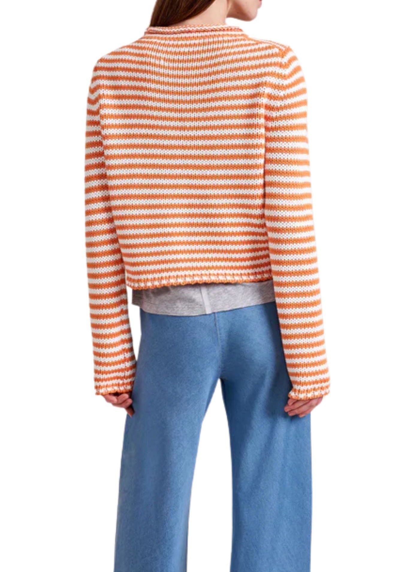La Ligne Fine Stripe Mini Marina Sweater - Vermillion