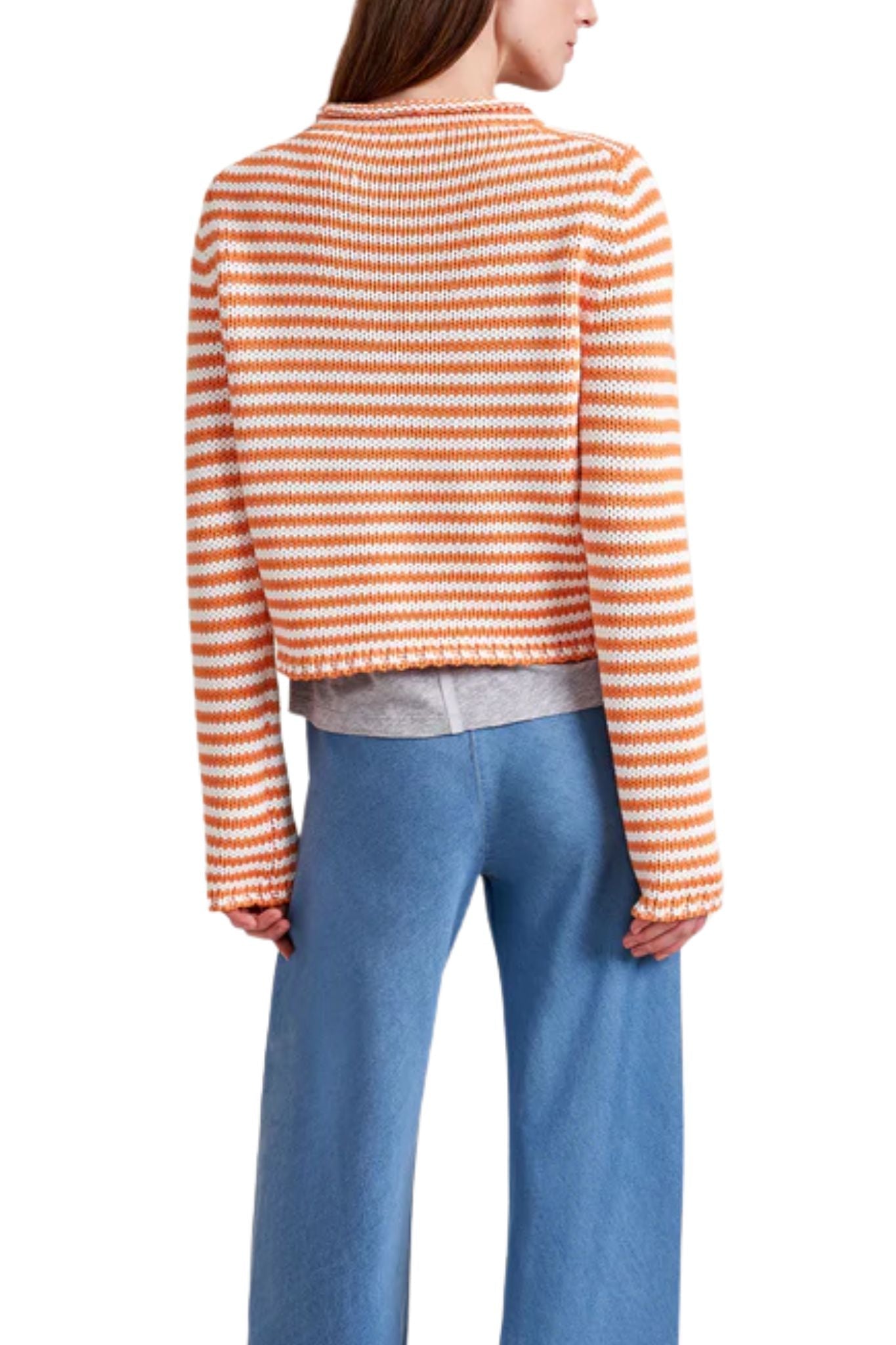 La Ligne Fine Stripe Mini Marina Sweater - Vermillion