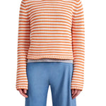 La Ligne Fine Stripe Mini Marina Sweater - Vermillion
