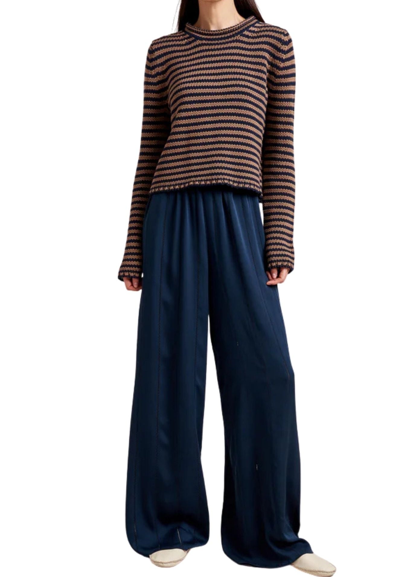 La Ligne Fine Stripe Mini Marina Sweater - Vermillion