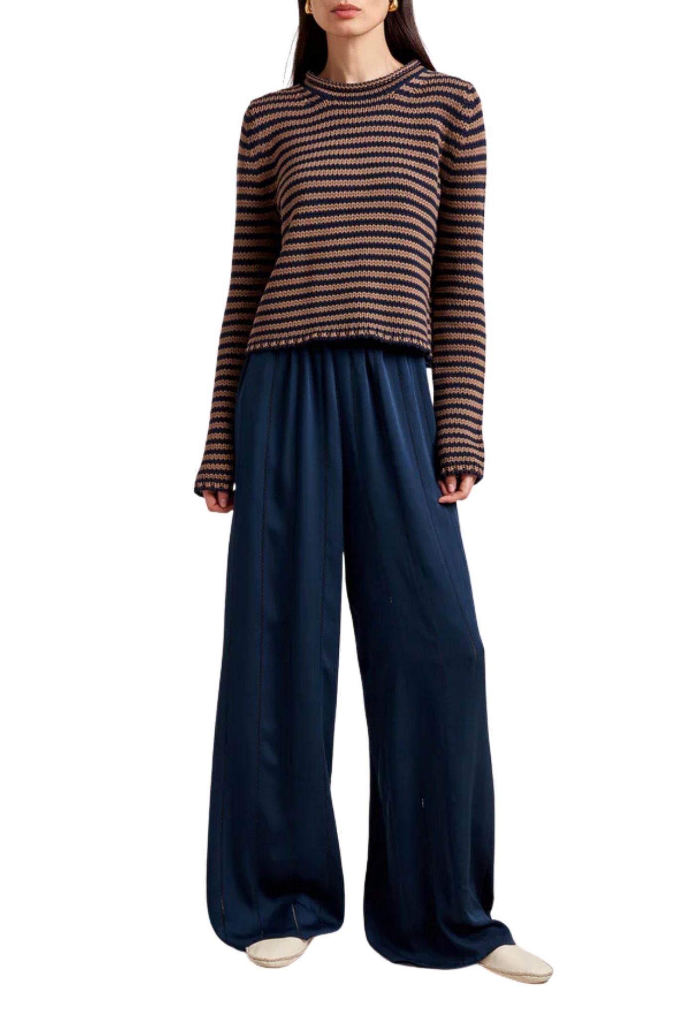 La Ligne Fine Stripe Mini Marina Sweater - Vermillion