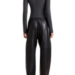 La Ligne Leather Barrel Leg Colby Pant - Vermillion