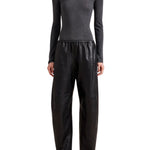 La Ligne Leather Barrel Leg Colby Pant - Vermillion