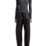 La Ligne Leather Barrel Leg Colby Pant - Vermillion