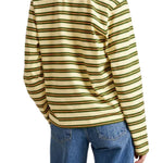 La Ligne Long Sleeve Boyfriend Tee - Vermillion