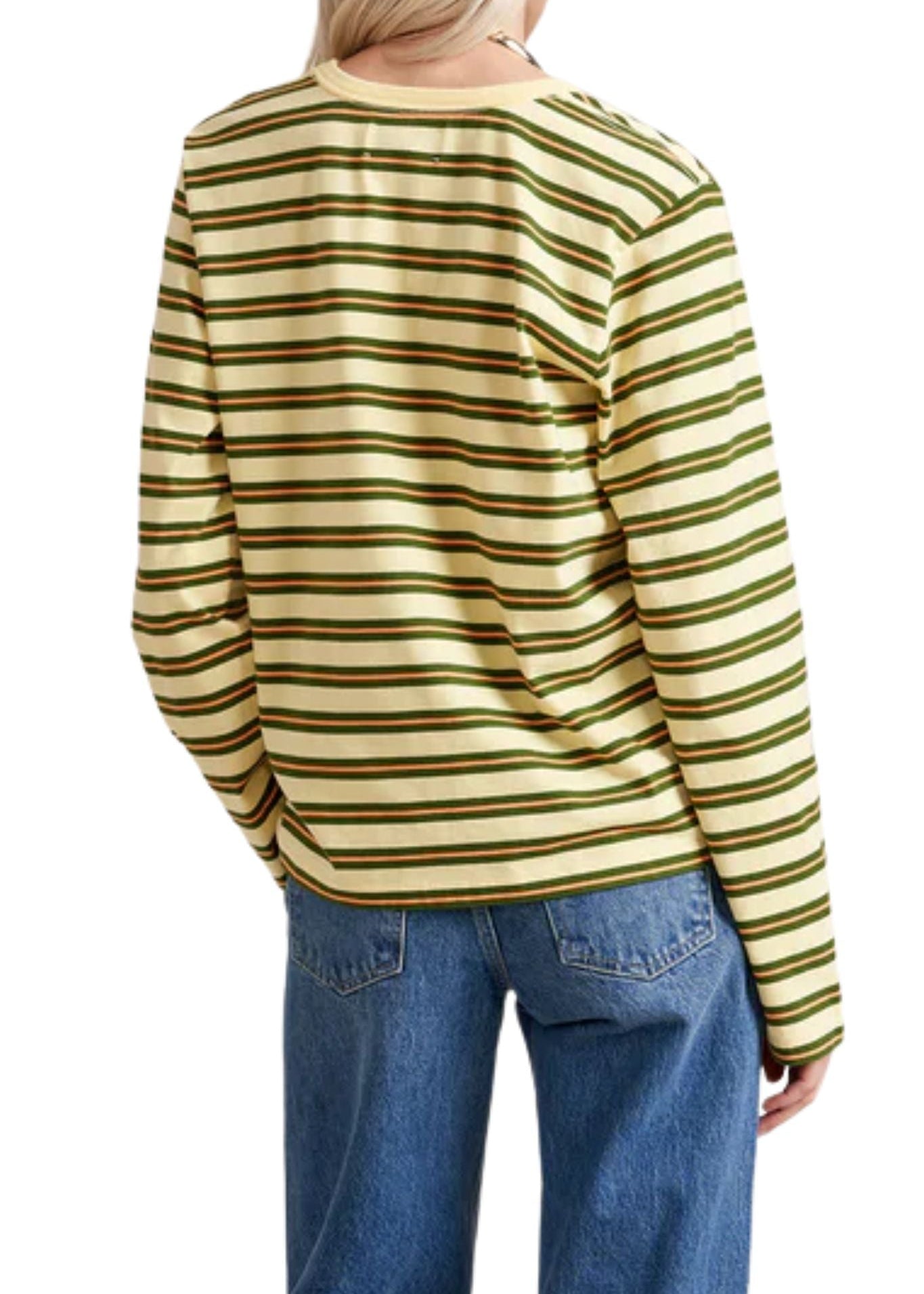 La Ligne Long Sleeve Boyfriend Tee - Vermillion