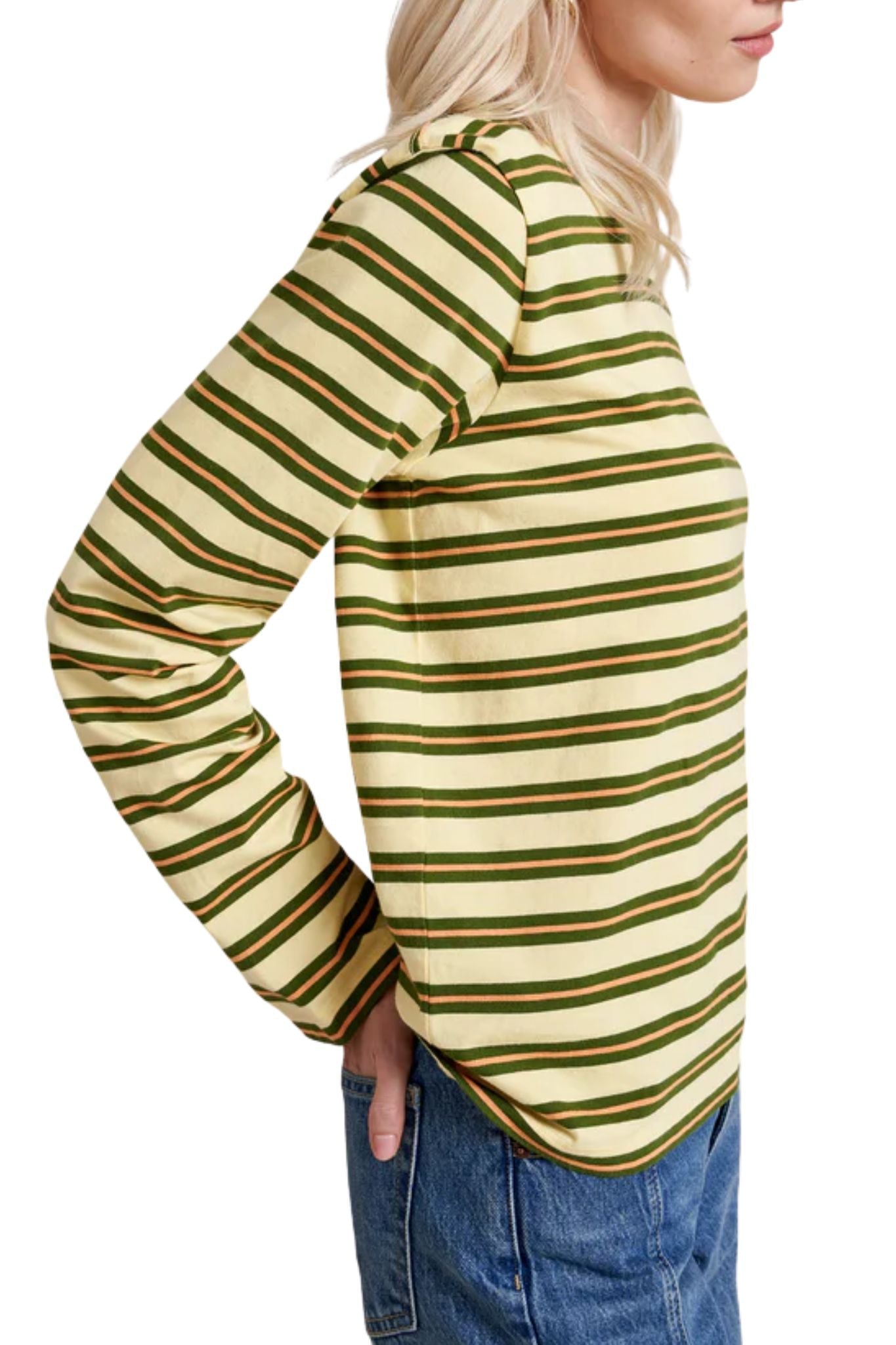 La Ligne Long Sleeve Boyfriend Tee - Vermillion