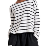 La Ligne Long Sleeve Breton Tee - Vermillion