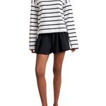 La Ligne Long Sleeve Breton Tee - Vermillion