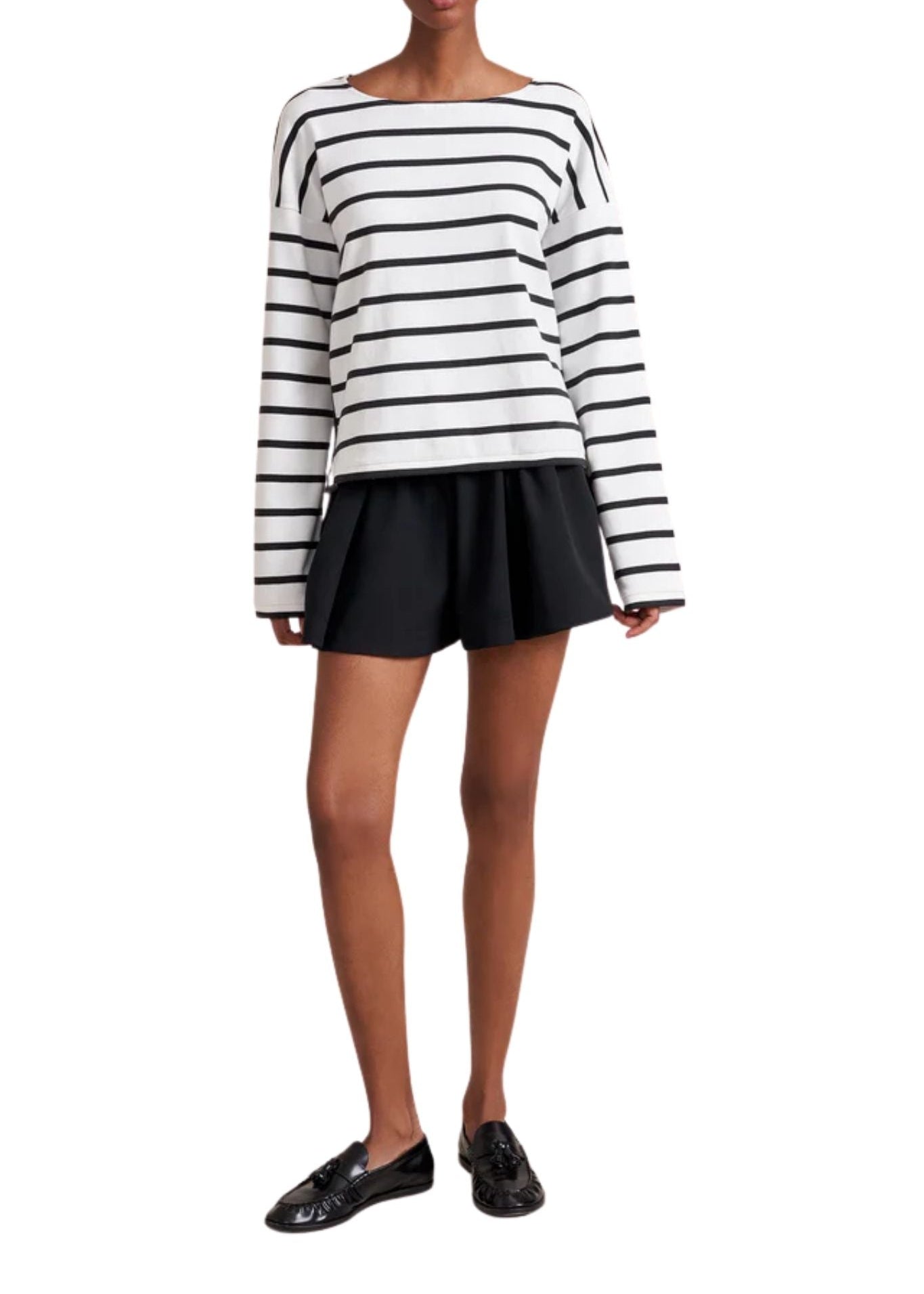 La Ligne Long Sleeve Breton Tee - Vermillion