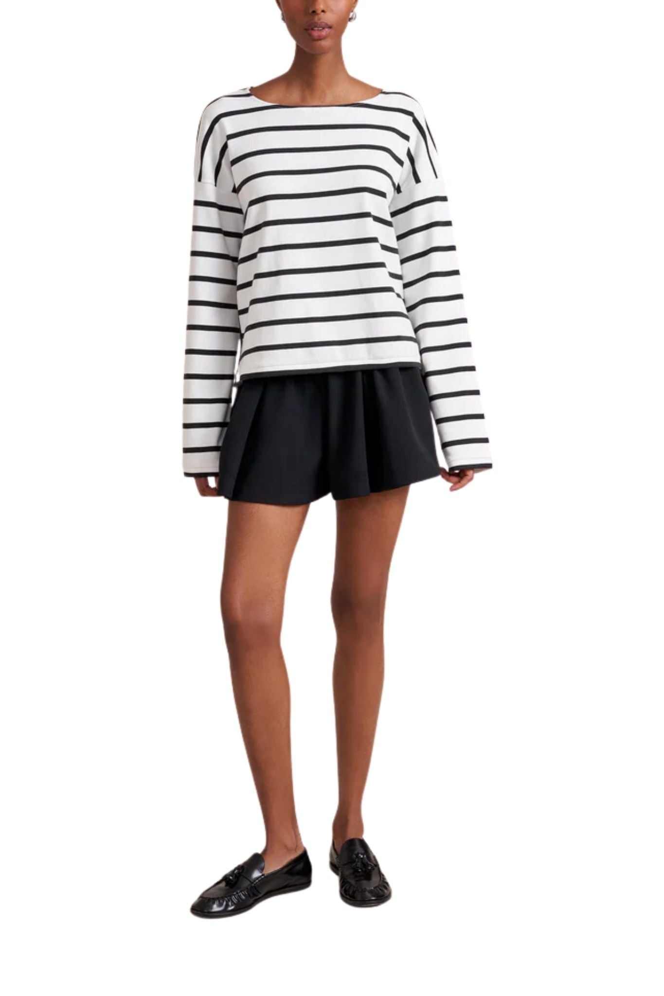 La Ligne Long Sleeve Breton Tee - Vermillion