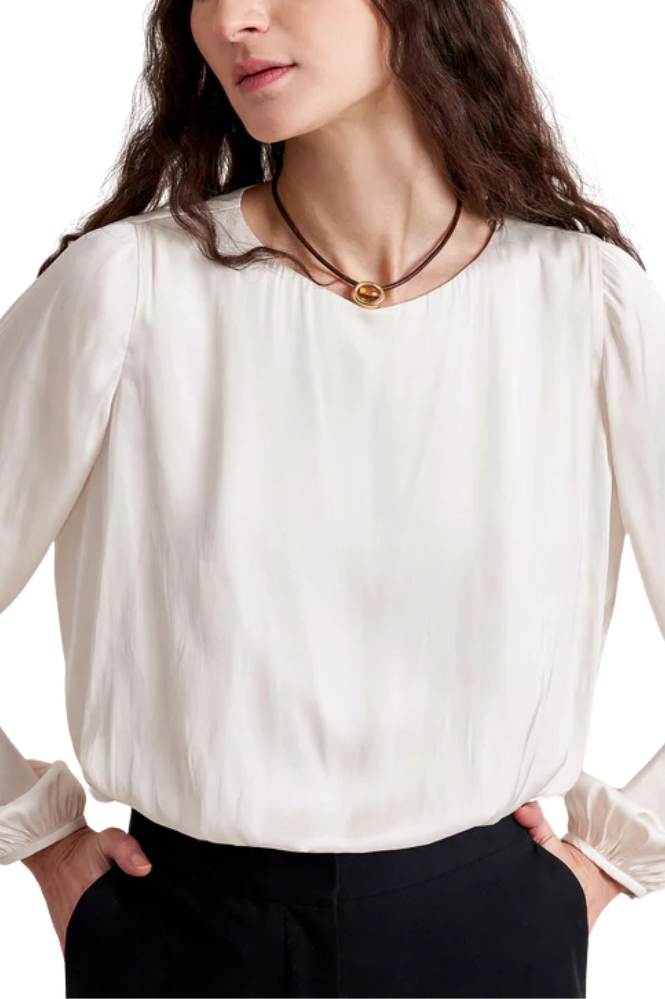 La Ligne Long Sleeve Fleur Top - Vermillion