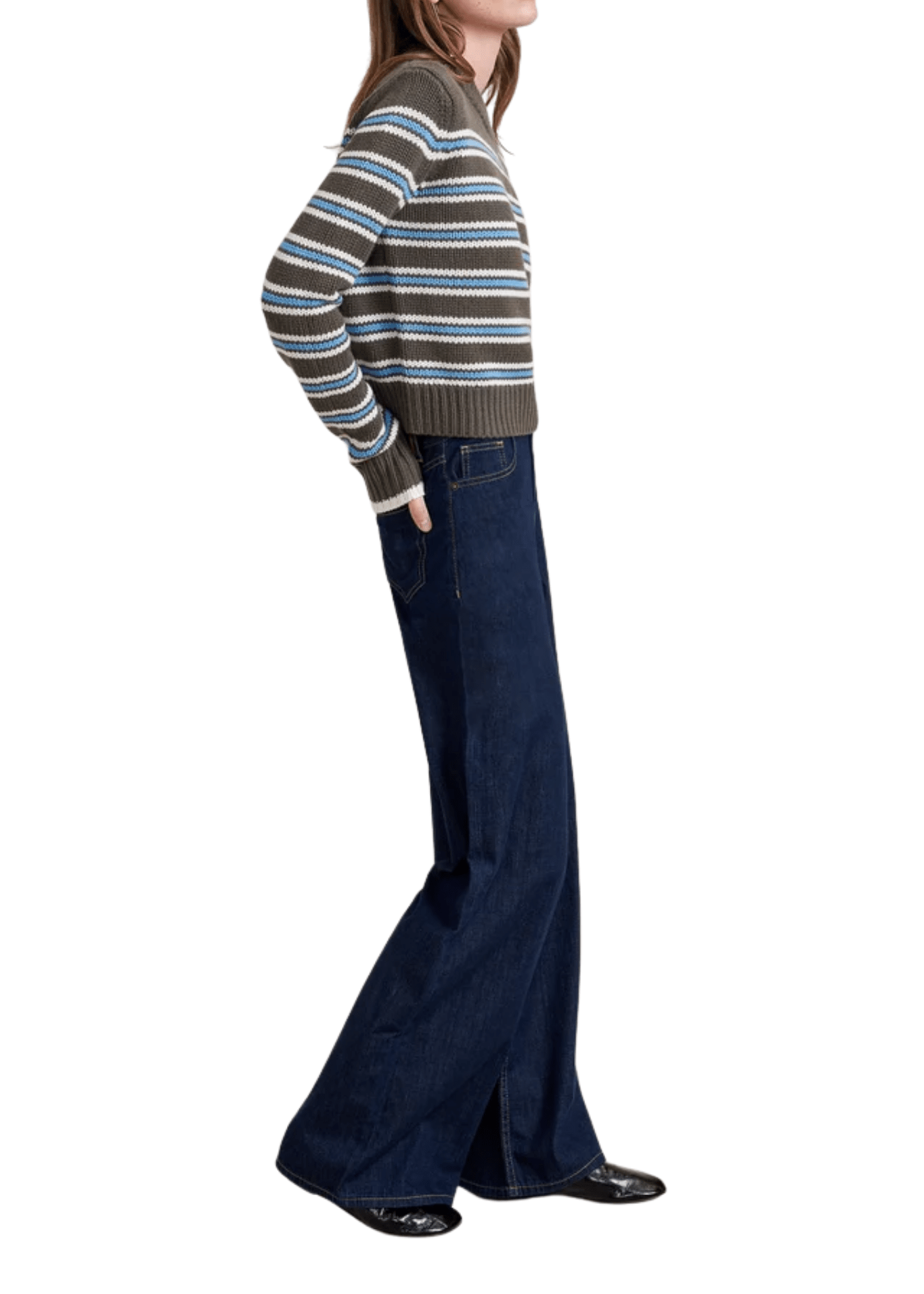La Ligne Multi Stripe Mini Marin Sweater - Vermillion