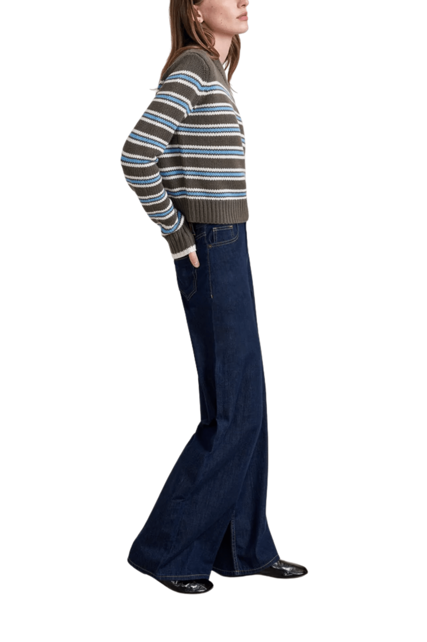 La Ligne Multi Stripe Mini Marin Sweater - Vermillion