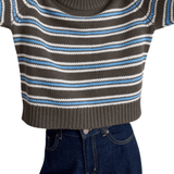 La Ligne Multi Stripe Mini Marin Sweater - Vermillion