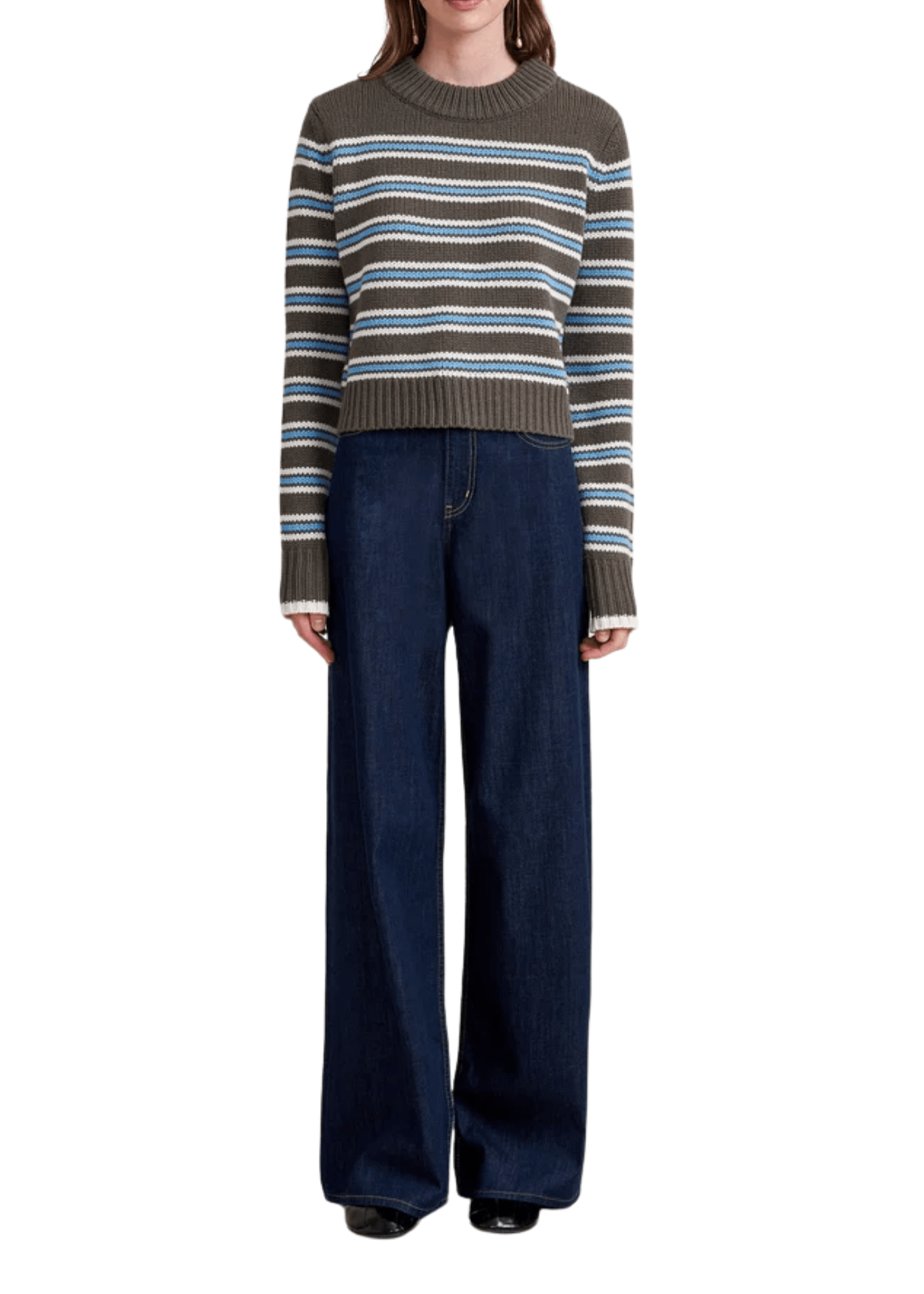 La Ligne Multi Stripe Mini Marin Sweater - Vermillion