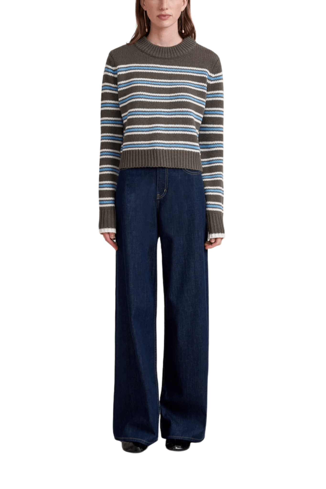 La Ligne Multi Stripe Mini Marin Sweater - Vermillion