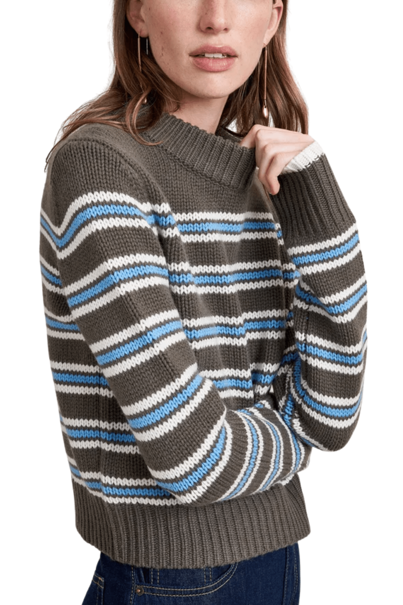 La Ligne Multi Stripe Mini Marin Sweater - Vermillion