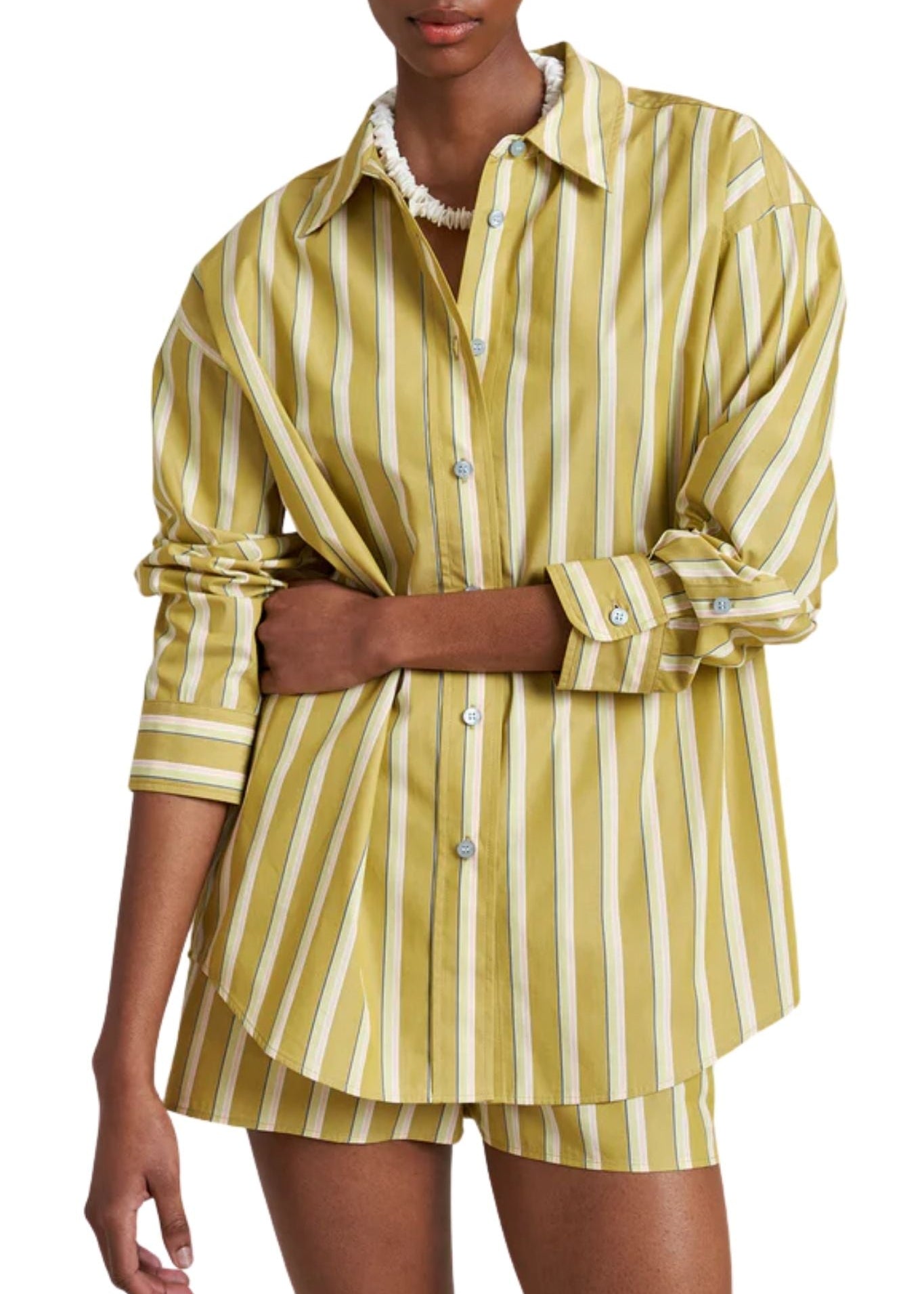 La Ligne Oversized Button Down Shirt - Vermillion