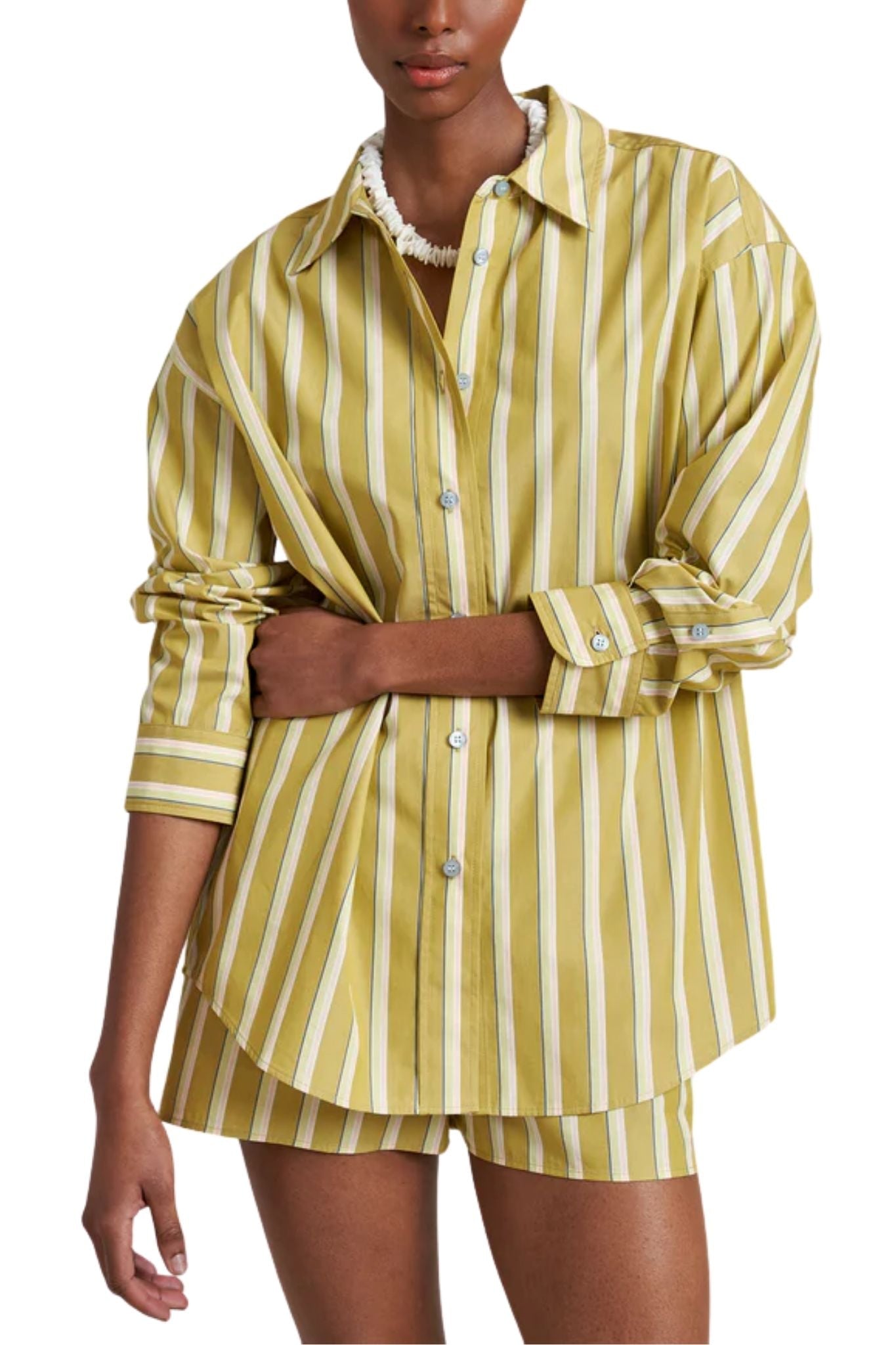 La Ligne Oversized Button Down Shirt - Vermillion