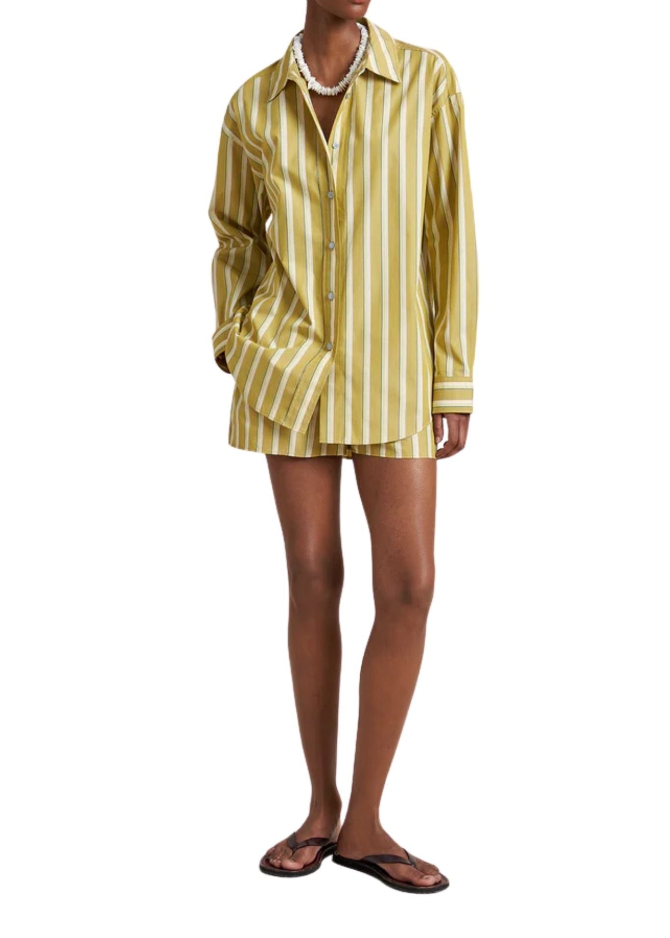 La Ligne Oversized Button Down Shirt - Vermillion