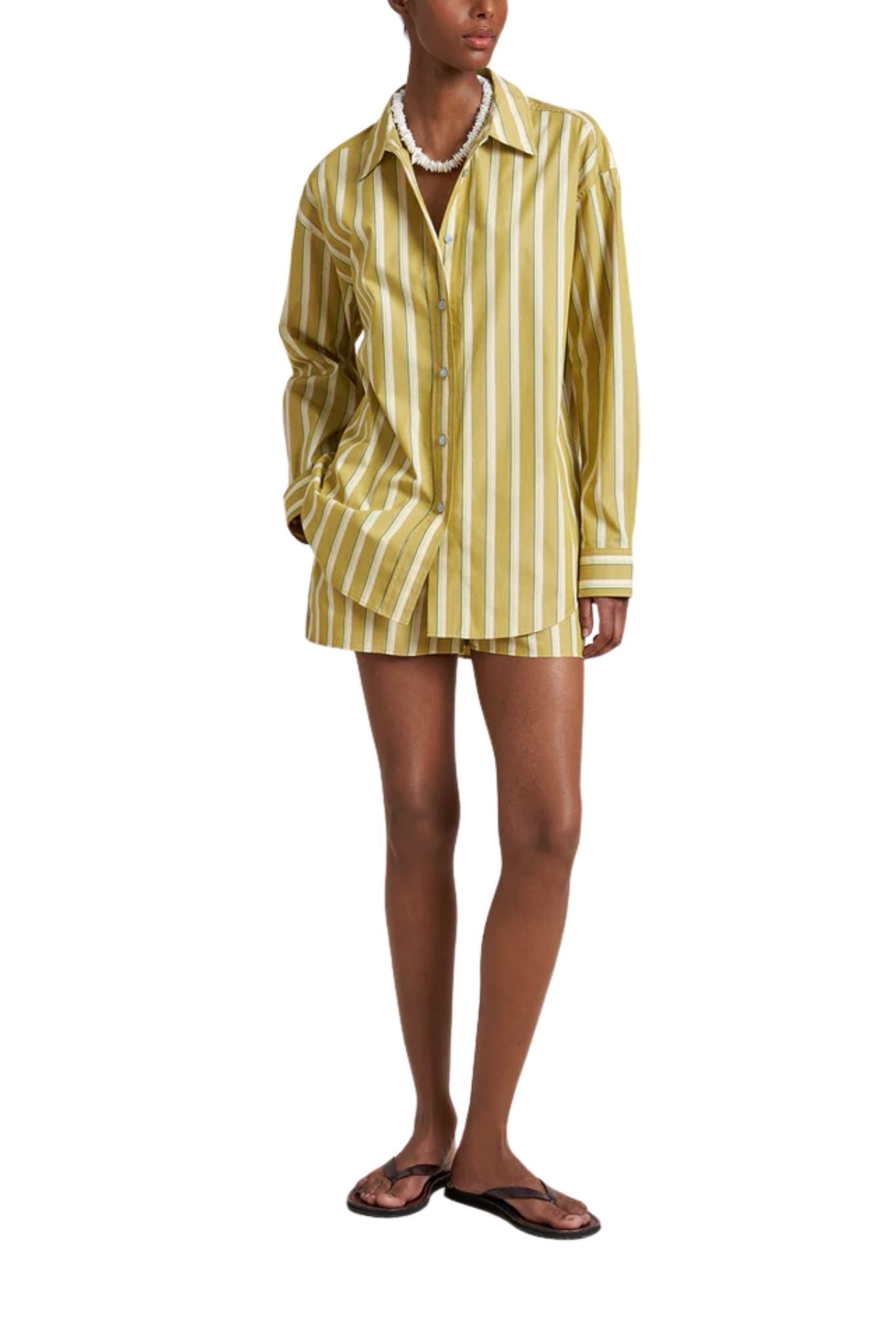 La Ligne Oversized Button Down Shirt - Vermillion