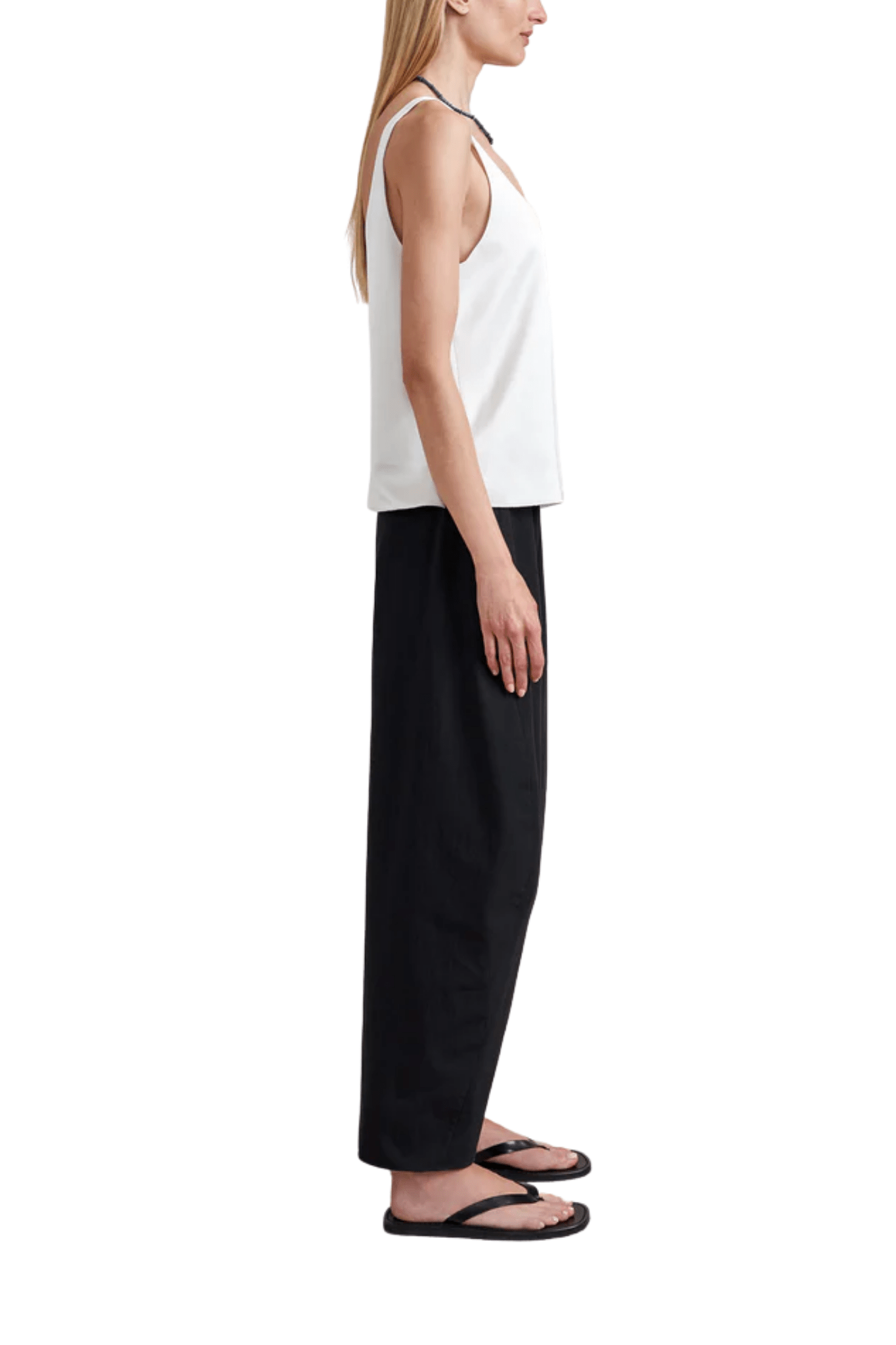 La Ligne Poplin Barrel Leg Colby - Vermillion