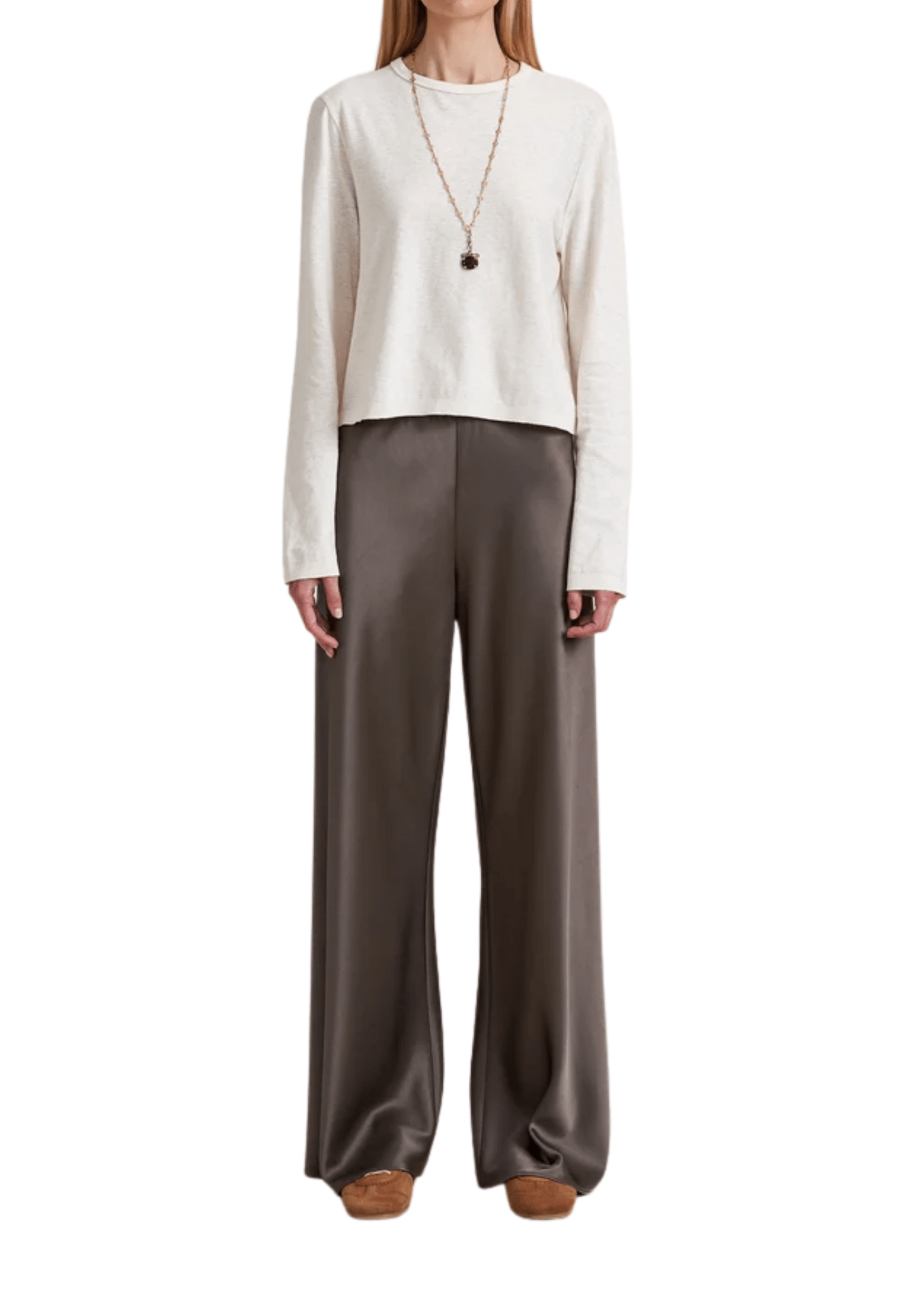 La Ligne Satin Colby Pant - Vermillion