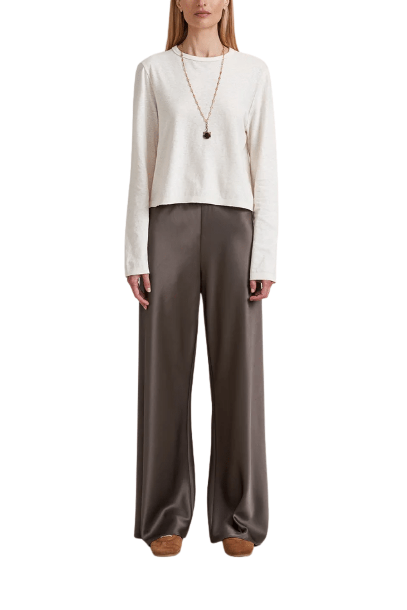 La Ligne Satin Colby Pant - Vermillion